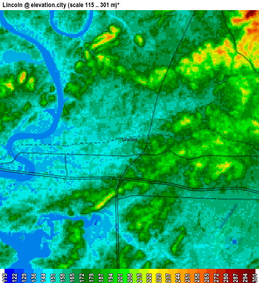 Zoom OUT 2x Lincoln, United States elevation map