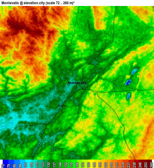 Zoom OUT 2x Montevallo, United States elevation map