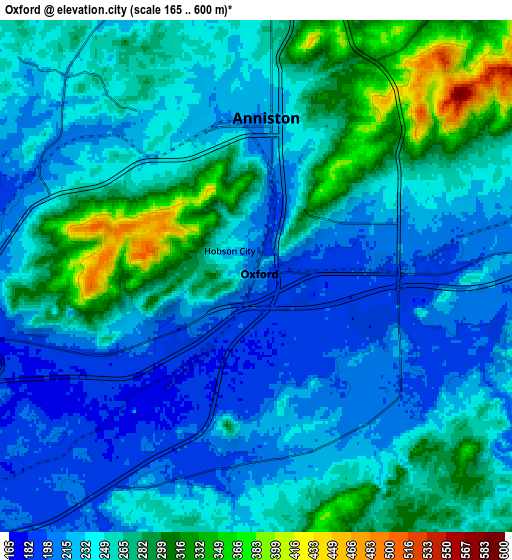 Zoom OUT 2x Oxford, United States elevation map