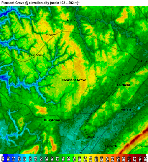 Zoom OUT 2x Pleasant Grove, United States elevation map