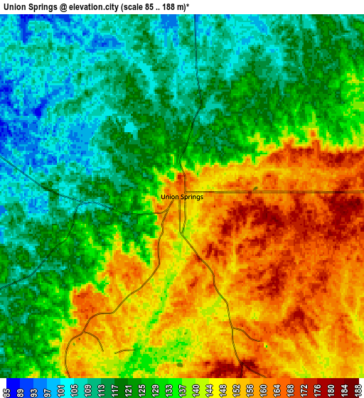 Zoom OUT 2x Union Springs, United States elevation map