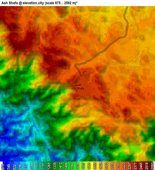 Zoom OUT 2x Ash Shafā, Saudi Arabia elevation map
