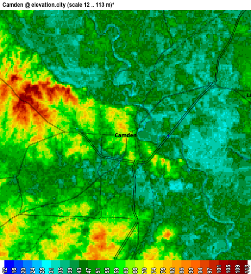 Zoom OUT 2x Camden, United States elevation map