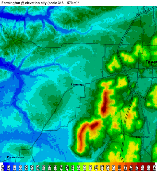 Zoom OUT 2x Farmington, United States elevation map