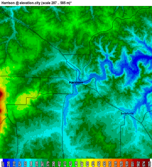 Zoom OUT 2x Harrison, United States elevation map