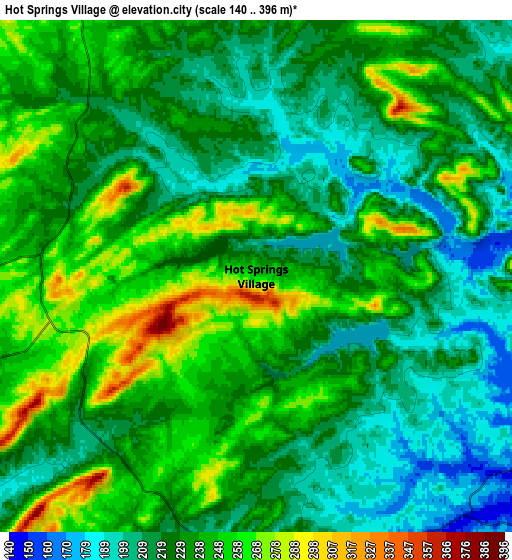 Zoom OUT 2x Hot Springs Village, United States elevation map