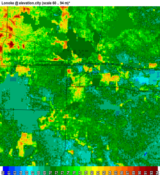 Zoom OUT 2x Lonoke, United States elevation map