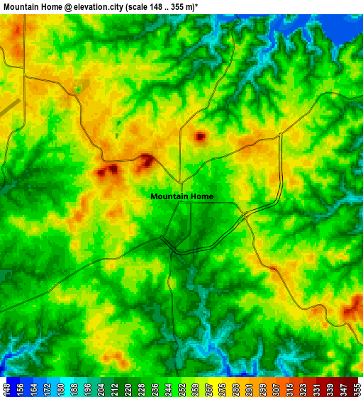 Zoom OUT 2x Mountain Home, United States elevation map