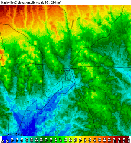 Zoom OUT 2x Nashville, United States elevation map