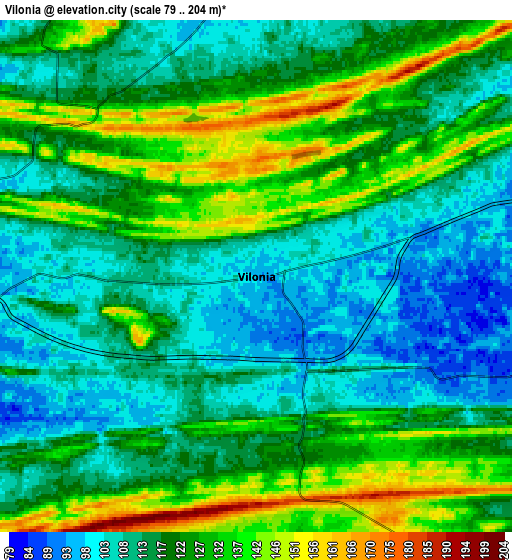 Zoom OUT 2x Vilonia, United States elevation map