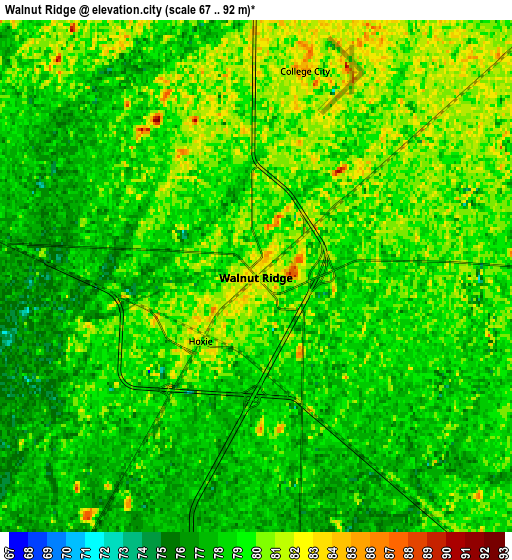 Zoom OUT 2x Walnut Ridge, United States elevation map