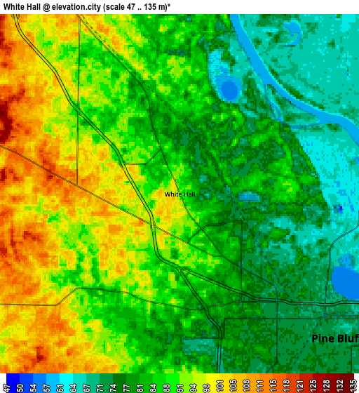 Zoom OUT 2x White Hall, United States elevation map