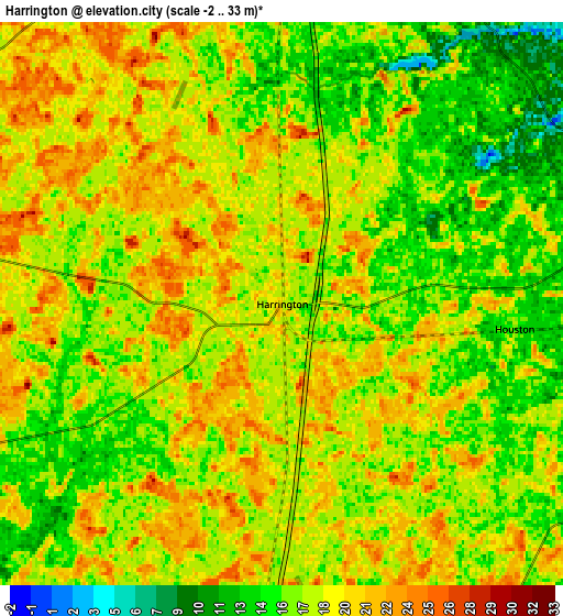 Zoom OUT 2x Harrington, United States elevation map