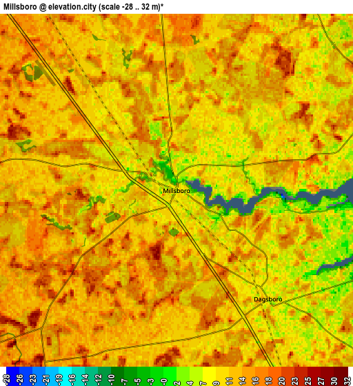 Zoom OUT 2x Millsboro, United States elevation map