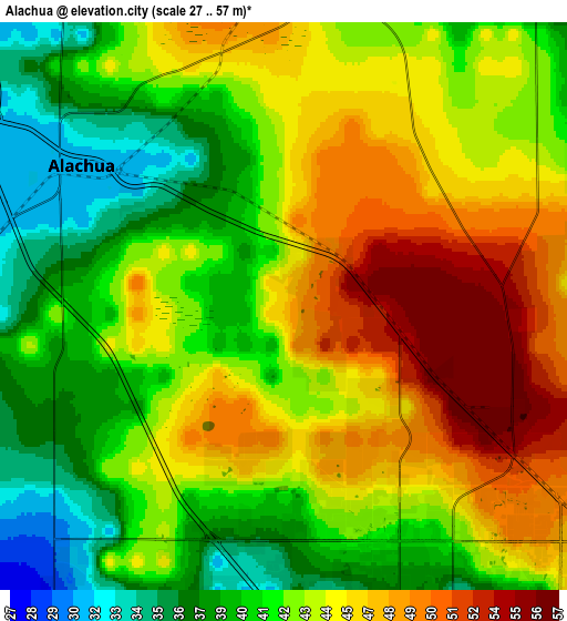 Zoom OUT 2x Alachua, United States elevation map