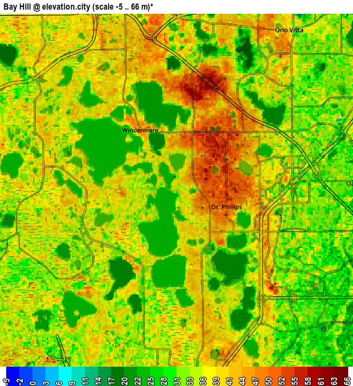 Zoom OUT 2x Bay Hill, United States elevation map