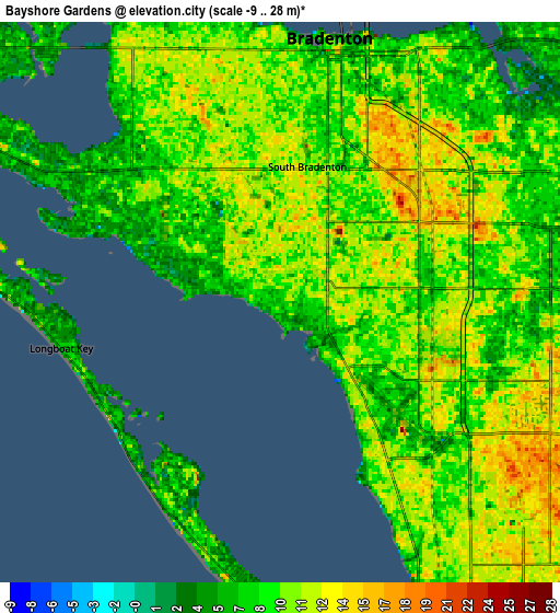 Zoom OUT 2x Bayshore Gardens, United States elevation map