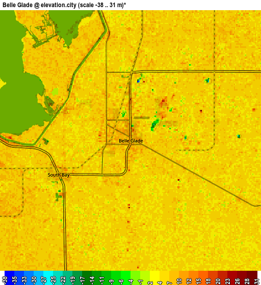 Zoom OUT 2x Belle Glade, United States elevation map