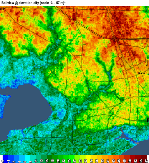 Zoom OUT 2x Bellview, United States elevation map