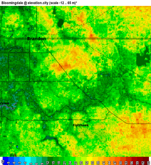 Zoom OUT 2x Bloomingdale, United States elevation map