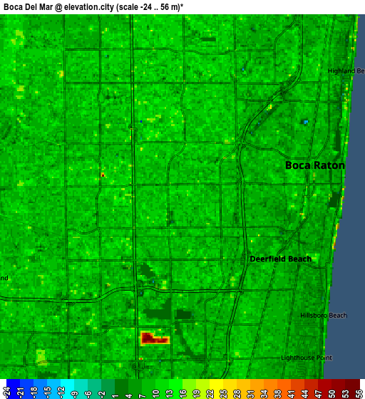 Zoom OUT 2x Boca Del Mar, United States elevation map