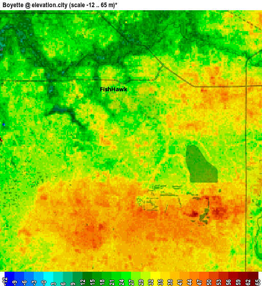 Zoom OUT 2x Boyette, United States elevation map