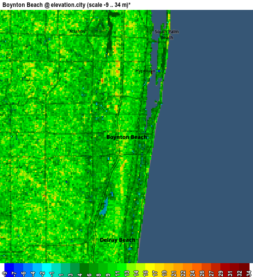 Zoom OUT 2x Boynton Beach, United States elevation map