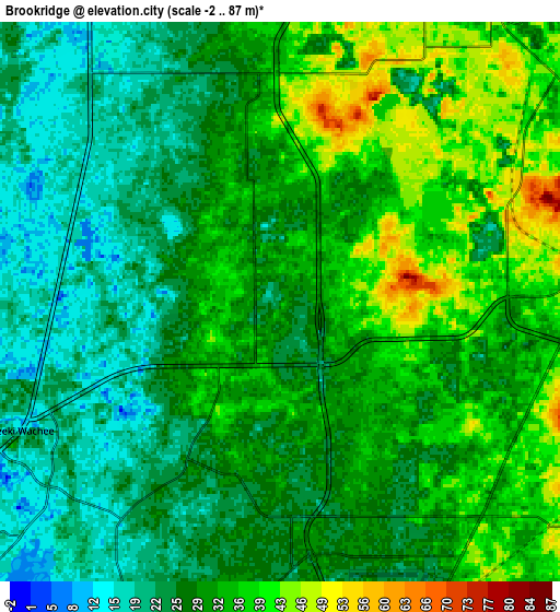 Zoom OUT 2x Brookridge, United States elevation map