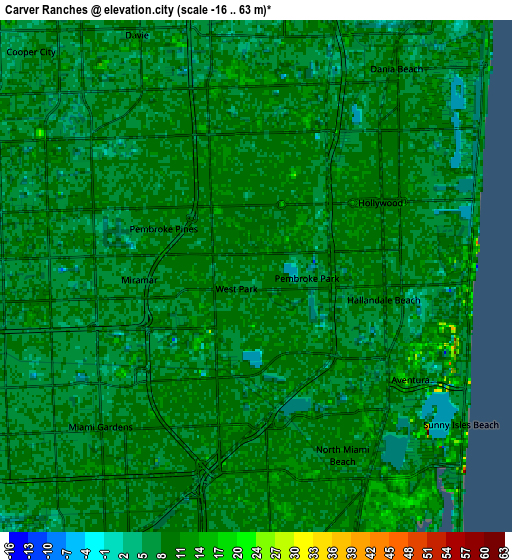 Zoom OUT 2x Carver Ranches, United States elevation map