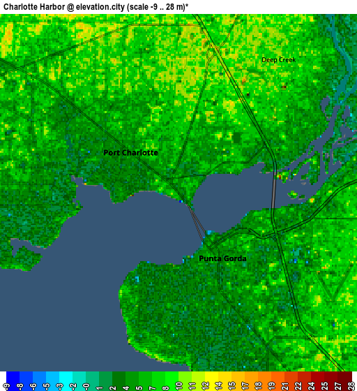 Zoom OUT 2x Charlotte Harbor, United States elevation map