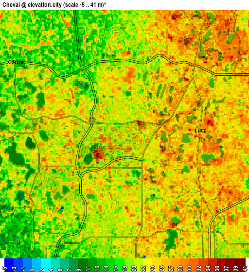 Zoom OUT 2x Cheval, United States elevation map