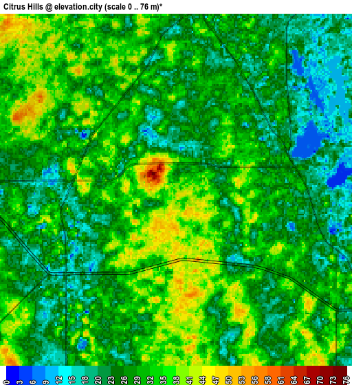 Zoom OUT 2x Citrus Hills, United States elevation map