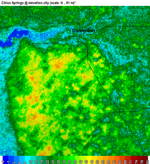 Zoom OUT 2x Citrus Springs, United States elevation map