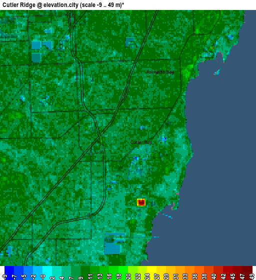 Zoom OUT 2x Cutler Ridge, United States elevation map