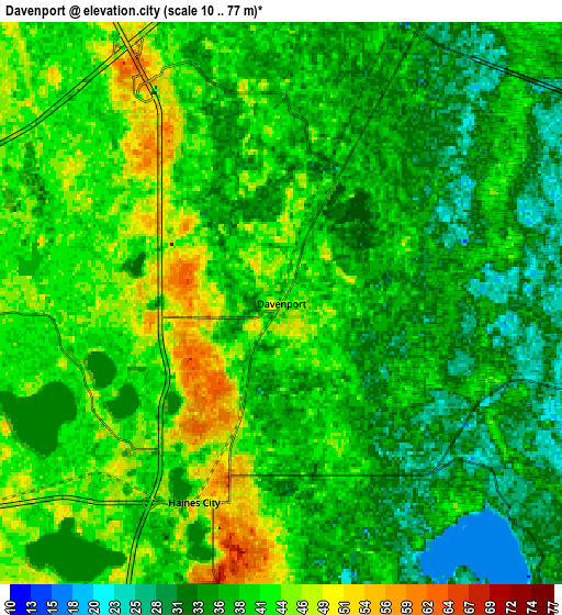 Zoom OUT 2x Davenport, United States elevation map