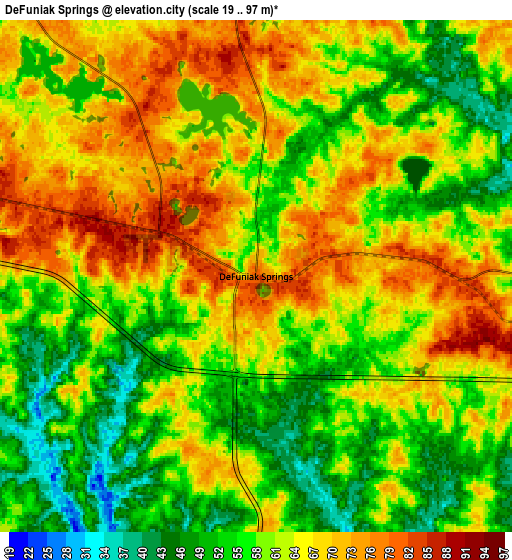 Zoom OUT 2x DeFuniak Springs, United States elevation map