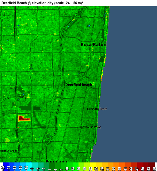 Zoom OUT 2x Deerfield Beach, United States elevation map