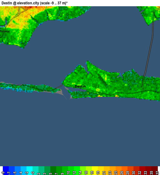 Zoom OUT 2x Destin, United States elevation map