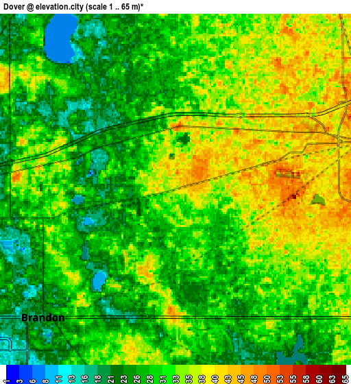 Zoom OUT 2x Dover, United States elevation map