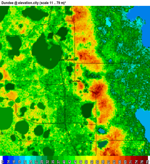 Zoom OUT 2x Dundee, United States elevation map