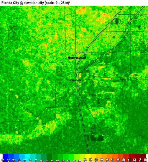 Zoom OUT 2x Florida City, United States elevation map