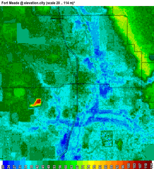 Zoom OUT 2x Fort Meade, United States elevation map