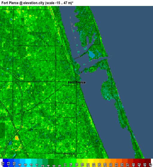 Zoom OUT 2x Fort Pierce, United States elevation map