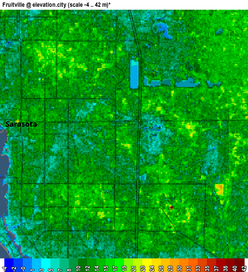 Zoom OUT 2x Fruitville, United States elevation map