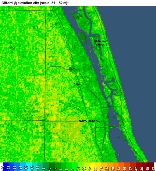 Zoom OUT 2x Gifford, United States elevation map