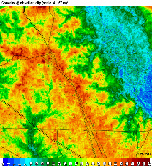 Zoom OUT 2x Gonzalez, United States elevation map