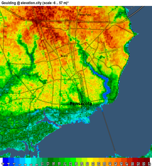 Zoom OUT 2x Goulding, United States elevation map