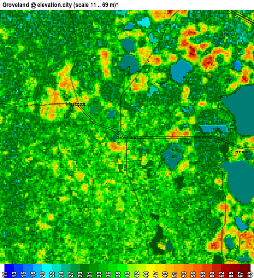 Zoom OUT 2x Groveland, United States elevation map