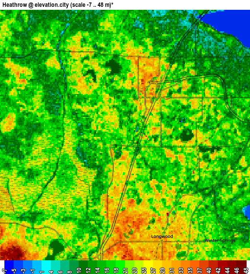 Zoom OUT 2x Heathrow, United States elevation map