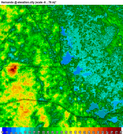 Zoom OUT 2x Hernando, United States elevation map